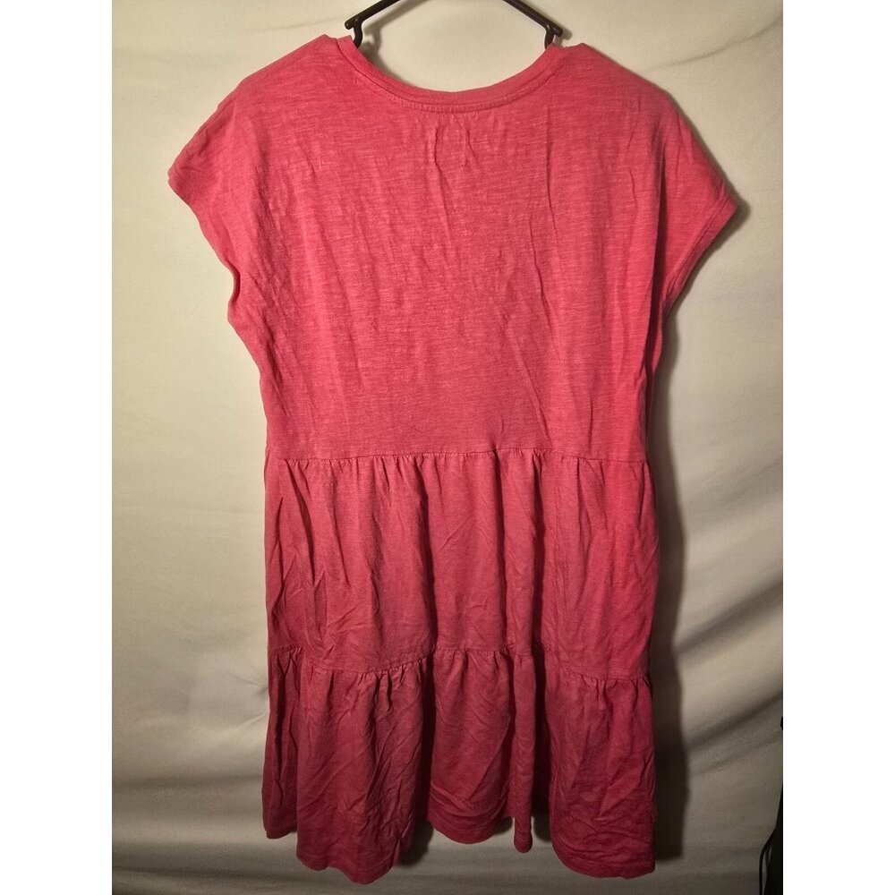 Gap Women’s Pink Short Boho Dress Ruffles Size Large Tall L Barbie Barbiecore - Picture 2 of 2